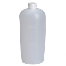 Bruseflaske, 285 ml,  med markering ved 100 og 200 ml, samt bruselåg med 7 huller samt låg.