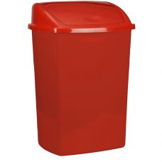 Affaldsspand, 27,2x35,2x48cm, 26 l, rød, plast, med sving låg, forberedt til vægmontering