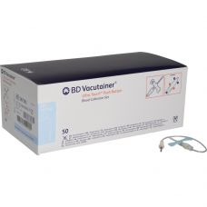 Blodprøvetagningskanyle, BD Vacutainer UltraTouch, 23G, 0,6 x 19mm, 18cm slange, med luer-adapter og trykknap