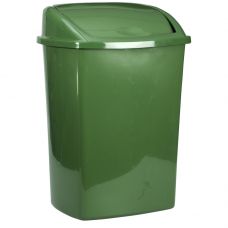 Affaldsspand, 30x40x68cm, 50 l, mørkegrøn, plast, med sving låg, forberedt til vægmontering