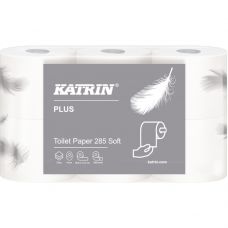 Toiletpapir, Katrin Plus, 3-lags, 35,6m x 9,7cm, Ø120mm, hvid, 100% nyfiber