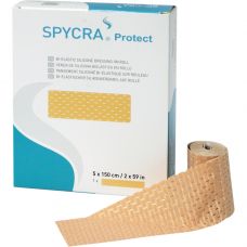 Forbinding, Spycra Protect, 5x150cm, beige, bi-elastisk, med silikoneklæb, rulle, enkeltpakket, steril