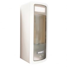 Håndfri dispenser, Katrin, 9,5x9,5x25cm, 500 ml, hvid, plast, til skumsæbe, 500 ml, 4 x C/LR14 batterier medfølger IKKE