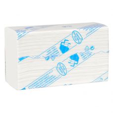 Håndklædeark, neutral, 3-lags, W-fold, 36x22cm, 9 cm, hvid, 100% nyfiber