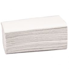 Håndklædeark, 2-lags, V-fold, 22x23cm, 11 cm, hvid, 100% genbrugspapir