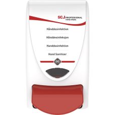Dispenser, SCJ Professional, 1000 ml, hvid, hånddesinfektion, manuel, med rød knap
