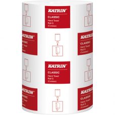 Håndklæderulle, Katrin Classic, 1-lags, Mini, 116m x 20,5cm, Ø13cm, hvid, 100% genbrugspapir