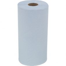 Håndklæderulle, Kimberly-Clark Wypall L10, 1-lags, Mini, 75,9m x 24cm, Ø12,1cm, blå, 100% genbrugspapir, med spiralhylse