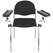 Blodprøvetagningsstol, Simpex Haemo-Perfekta, sort, kunstlæder, med højdeindstillelige armlæn, uden hjul