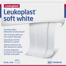 Plaster, Leukoplast Soft White, 5m x 6cm, hvid, usteril