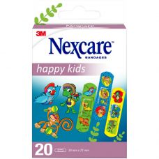 Børneplaster, Nexcare Soft Kids, 72x19mm, med motiv, assorteret, åndbar