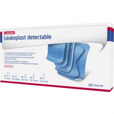 Hæfteplaster, Leukoplast Detectable, blå, ass. størrelser, steril