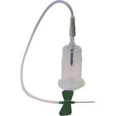 Blodprøvetagningskanyle, Vacuette, grøn, 21G, 0,8x19mm, 19 cm slange, med formont. holder