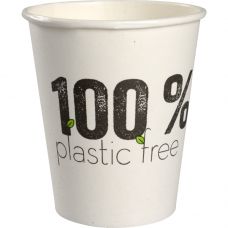 Kaffebæger Plastic Free, ABENA Gastro, 9,5cm, Ø8cm, 24 cl, 25 cl, hvid, papir, vandbaseret coating, 8 oz