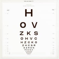 Tavle, Logmar, OpticianA, 45x45cm, hvid, 2,5m afstand