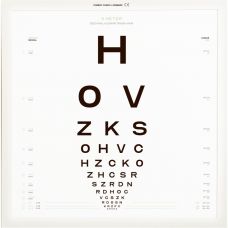 Tavle, Logmar, OpticianA, 45x45cm, hvid, 3m afstand
