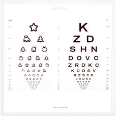Tavle, Logmar, Eyekey&OpticianA, 60x60cm, hvid, 3m afstand