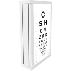 Synsprøvetavle, 39x62cm, 3 meter, Optician A, bogstavtavle til kabinet