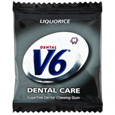 Tyggegummi, V6, Dental Care Liquorice