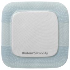 Sølvbandage, Biatain Silicone Ag, 7,5x7,5cm, med klæb, steril