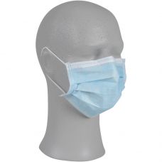 Ansigtsmaske med øreelastikker, type II, ABENA Excellent, 3-lags, blå, engangs