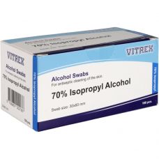 Injektionsserviet, Vitrex, 70% isopropyl alkohol, 6x3cm, 70 % Isopropyl Alkohol, enkeltpakket, engangs