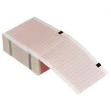 EKG papir, Cardiofax , Z-fold, 30m x 6,3cm, rød