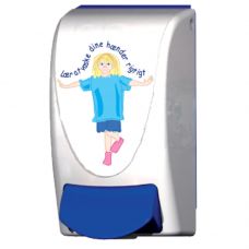 Dispenser, ABENA Sofie, 1000 ml, hvid, plast, Lær at vaske hænder - kampagne