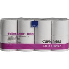 Toiletpapir, ABENA Care-Ness Classic, 2-lags, 50m x 9,6cm, Ø11,5cm, hvid, 100% genbrugspapir