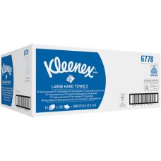 Håndklædeark, Kimberly-Clark Kleenex, 2-lags, Z-fold, 31,8x21,5cm, 10,6 cm, hvid, blandingsfibre