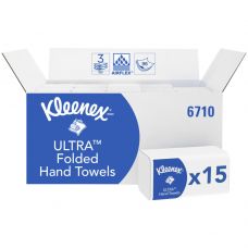 Håndklædeark, Kimberly-Clark Kleenex, 3-lags, Z-fold, 31,8x21,5cm, 10,6 cm, hvid, blandingsfibre