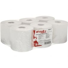 Håndklæderulle, Kimberly-Clark Wypall L10, 1-lags, Midi, 239,4m x 18,3cm, Ø19,2cm, hvid, 100% genbrugspapir