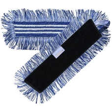 Tør-, fugt- og vådmoppe, blå, mikrofiber, 40 cm, med velcro